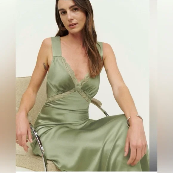 Reformation Chania Silk Dress Size XS - Picture 3 of 10